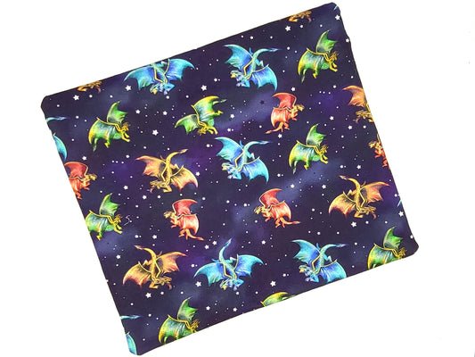 Project bag for cross stitch, 14.5x12.5" medium size, dragons | pouch for embroidery projects and sewing notions storage