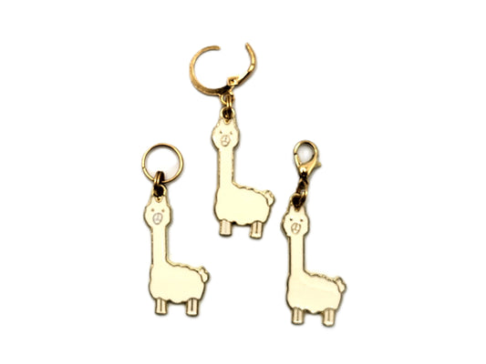 Alpaca & Llama Stitch Markers | Enamel Charm Stitch Markers 3pc