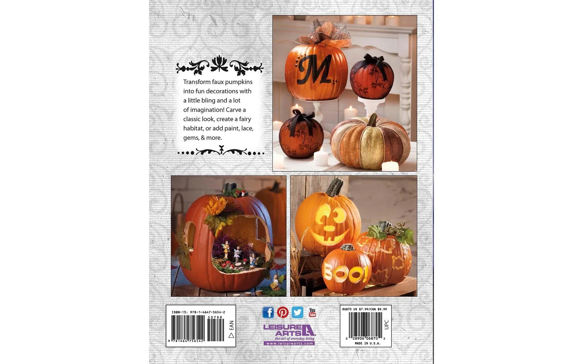 Pumpkin carving kit packaging with pumpkins and tools on a white background