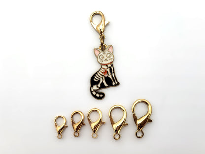 Half Skeleton Animal Stitch Markers | Enamel Charm Stitch Markers 3pc