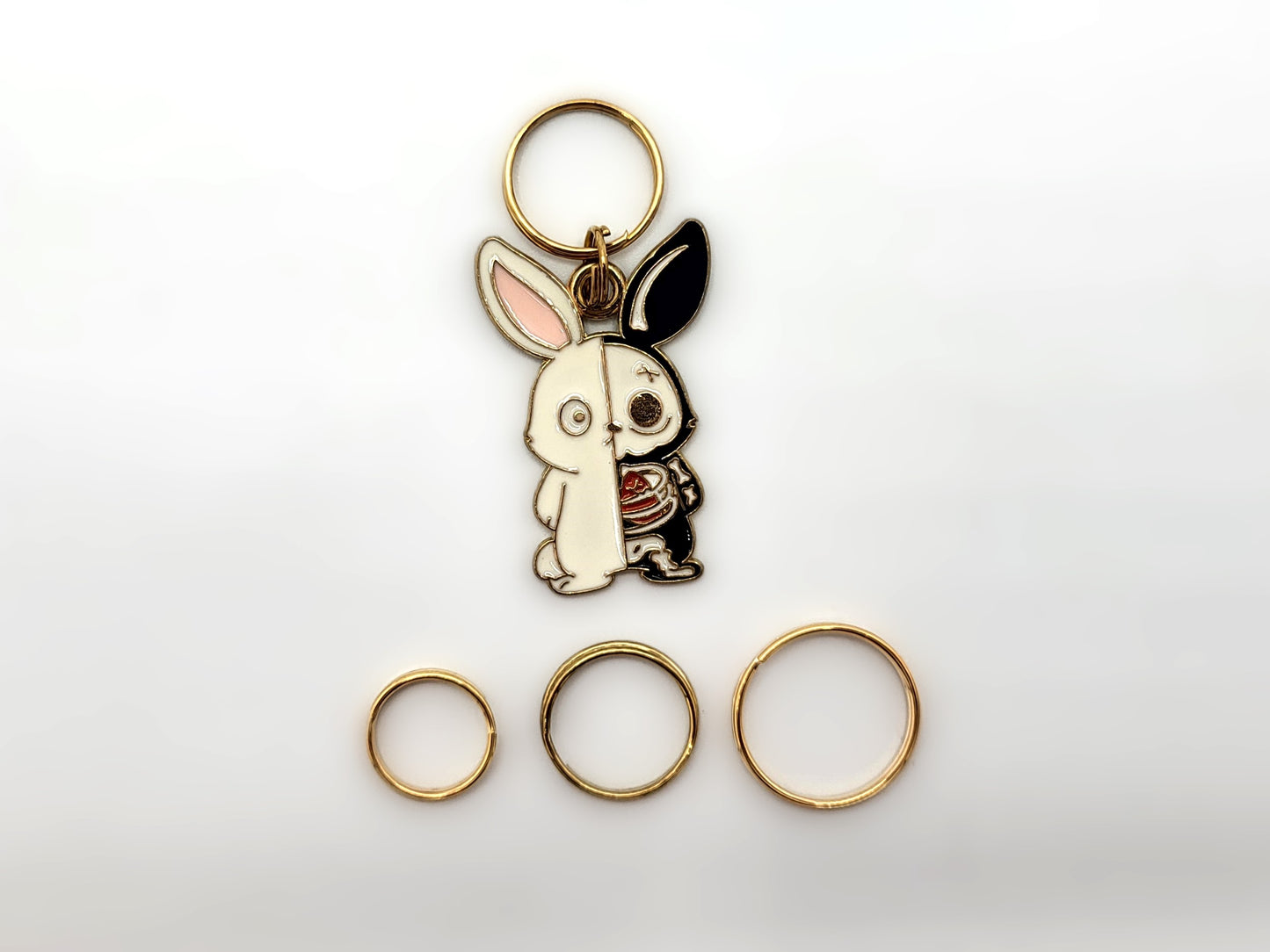 Half Skeleton Animal Stitch Markers | Enamel Charm Stitch Markers 3pc