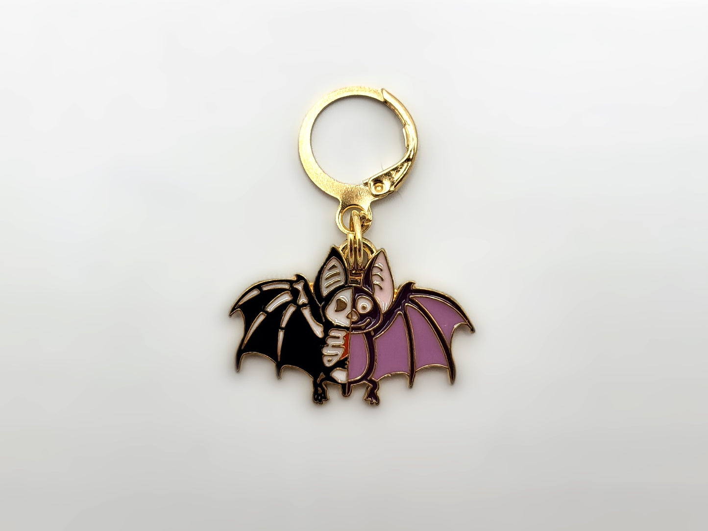 Half Skeleton Animal Stitch Markers | Enamel Charm Stitch Markers 3pc
