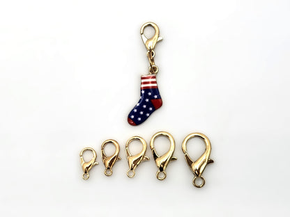 Sock Stitch Markers for Knitters | Enamel Charm Stitch Markers 4pc