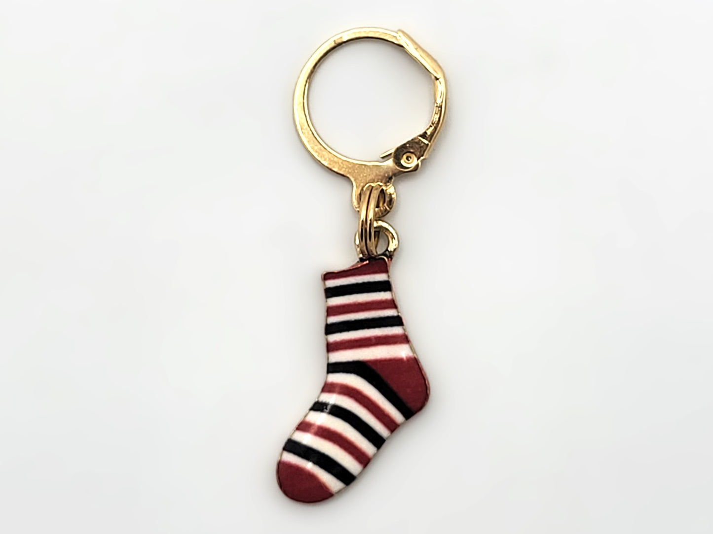 Sock Stitch Markers for Knitters | Enamel Charm Stitch Markers 4pc