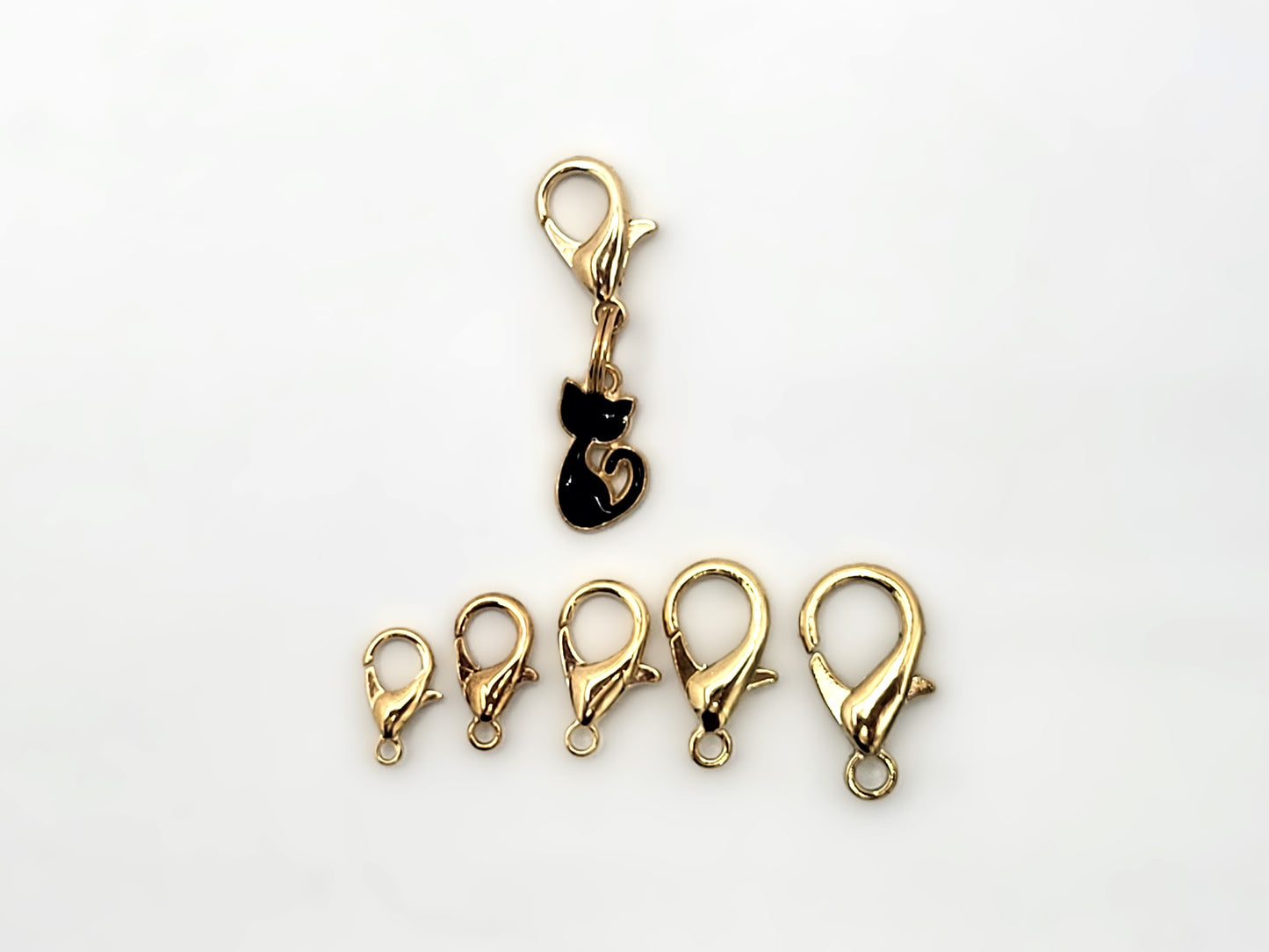 Tiny Black Cat Stitch Markers | Enamel Charm Stitch Markers 3pc