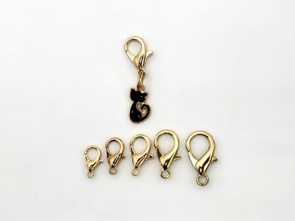 Tiny Black Cat Stitch Markers | Enamel Charm Stitch Markers 3pc