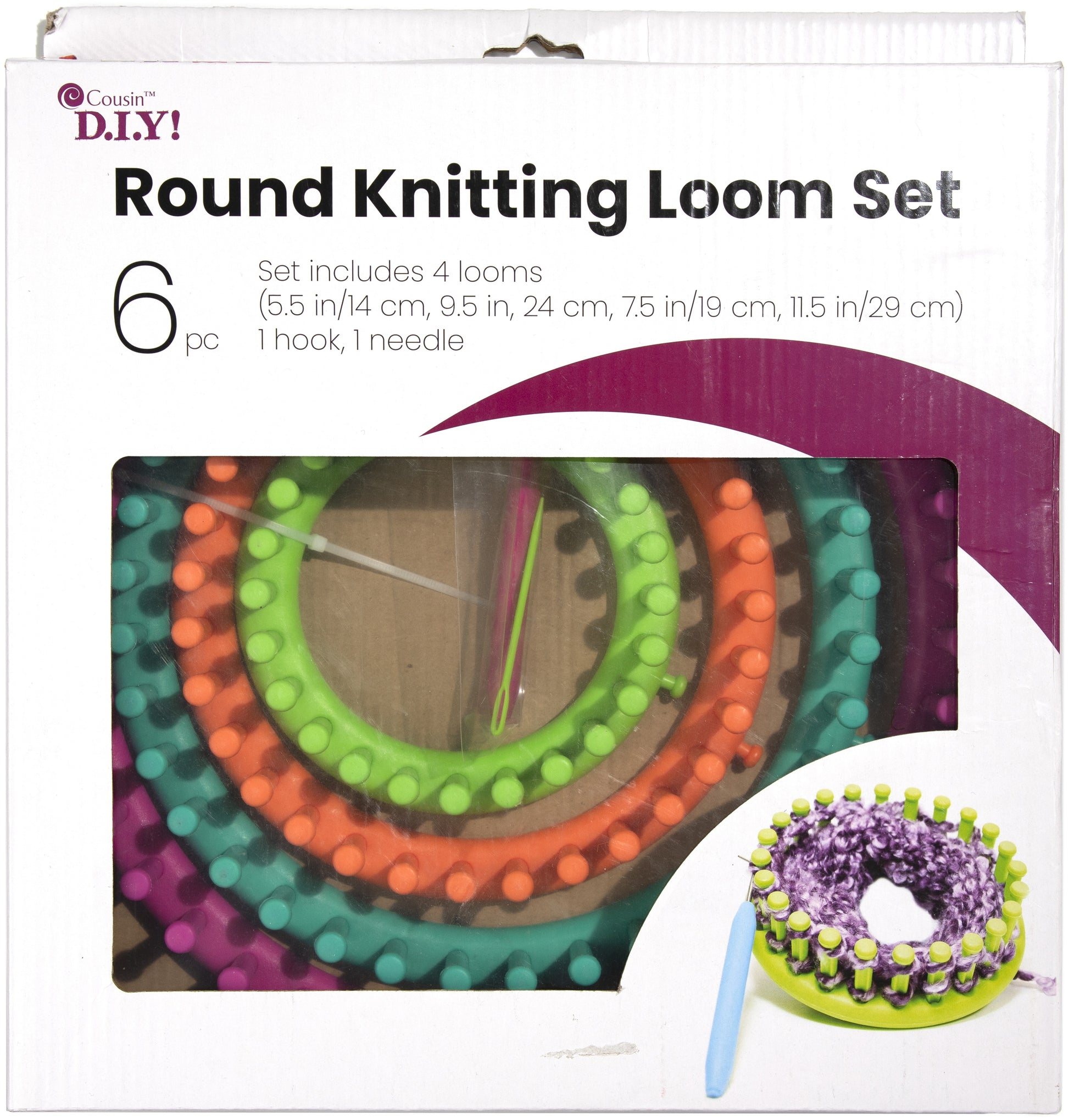 Cousin DIY Easy Knitting Round Loom Kit 6pc – KarensHobbyRoom