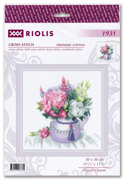 Riolis Cross Stitch Kit, Floral Charm, DIY Counted Cross Stitch kit #1931