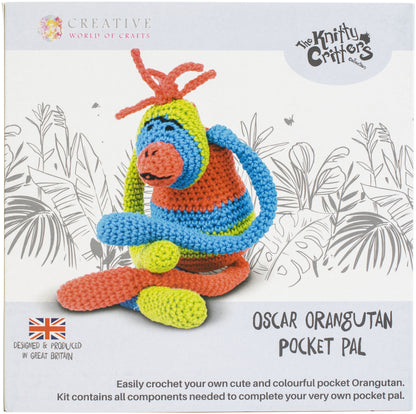 Crochet Kit - Oscar Orangutan Pocket Pal - The Knitty Critters Collection