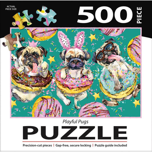 Lang Jigsaw Puzzle 500 Pieces, Playful Pugs