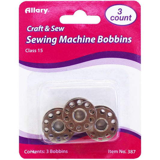 Allary Sewing Machine Bobbins 3/Pkg, Class 15