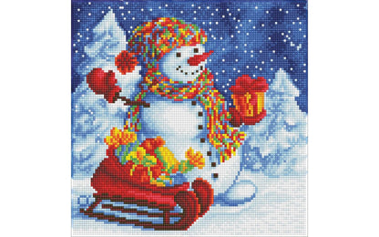 Diamond Art Kit 12x12" Intermediate Holiday Snowman Fun - full drill