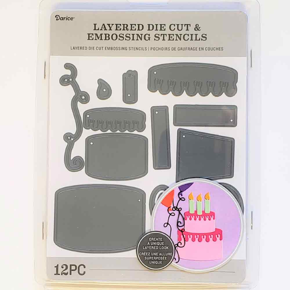 Darice Build a Birthday Cake Paper Cutting Die Set, 12pc