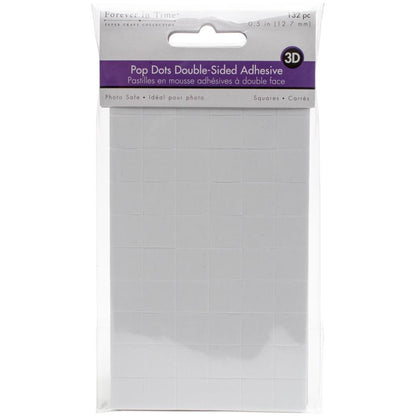 Forever In Time, 3D Pop Dots Dual-Adhesive Foam Mounts .50" Square 132/Pkg