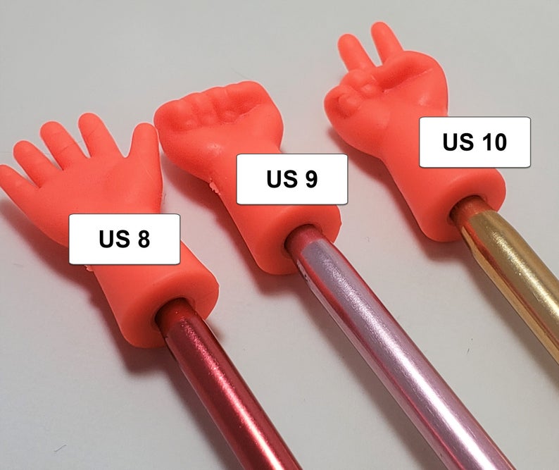 Knitting Needle Stoppers and Scissor Point Protector 6pc Hands