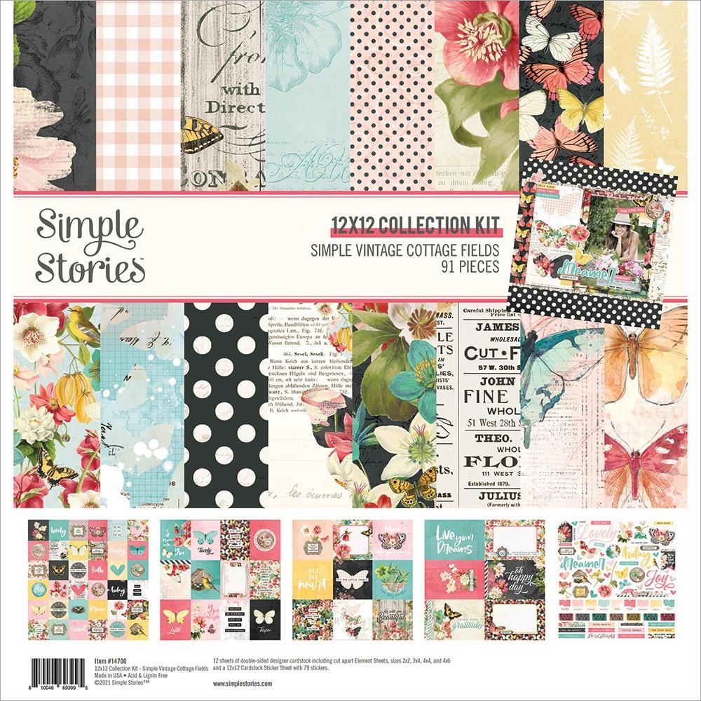 Simple Stories Collection Kit 12"X12", Simple Vintage Cottage Fields