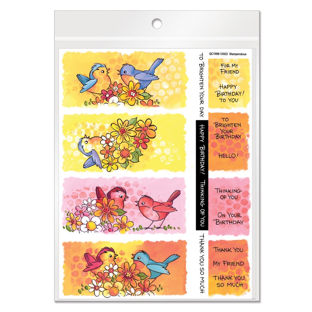 Stampendous Quick Card Panels - Birdies Bright