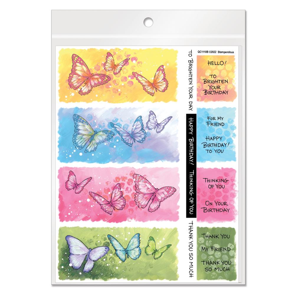 Stampendous Quick Card Panels - Butterfly Bright