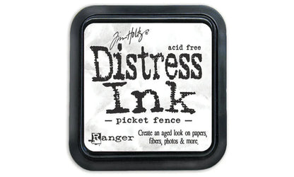 Distress Ink pad by Ranger with 'Picket Fence' description on a white background