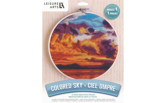 Leisure Arts Kit Cross Stitch 8" Colored Sky