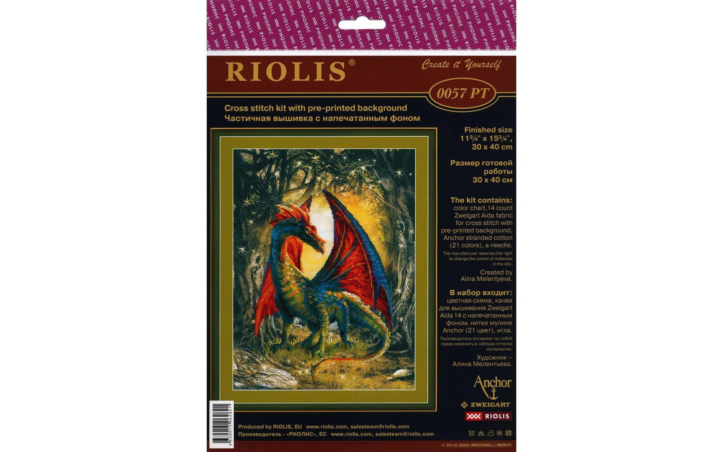 Riolis Cross Stitch Kit Forest Dragon