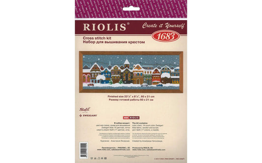 Riolis Counted Cross Stitch Kit, Christmas City, 23.5"x 8.25" 14ct #1683
