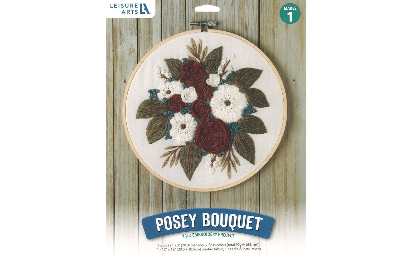 Leisure Arts Kit Mini Maker Embroidery 8" Posey Bouquet