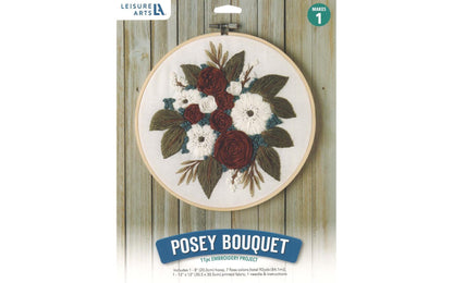 Leisure Arts Kit Mini Maker Embroidery 8" Posey Bouquet