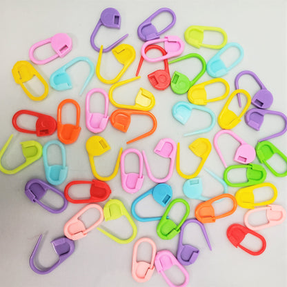 Locking Stitch Markers for Knitting and Crochet, Plastic Safety Pins, 10-100 count, assorted colors | Crochet stitch marker, progress keeper