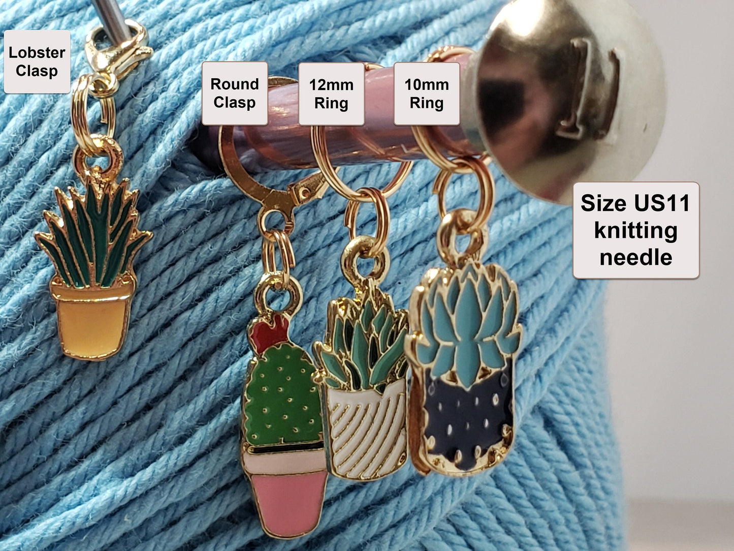 Stitch Markers for Knitting, 3pc Tropical Coconut Drink and Palm tree | Crochet stitch marker, progress keeper, crochet accessories