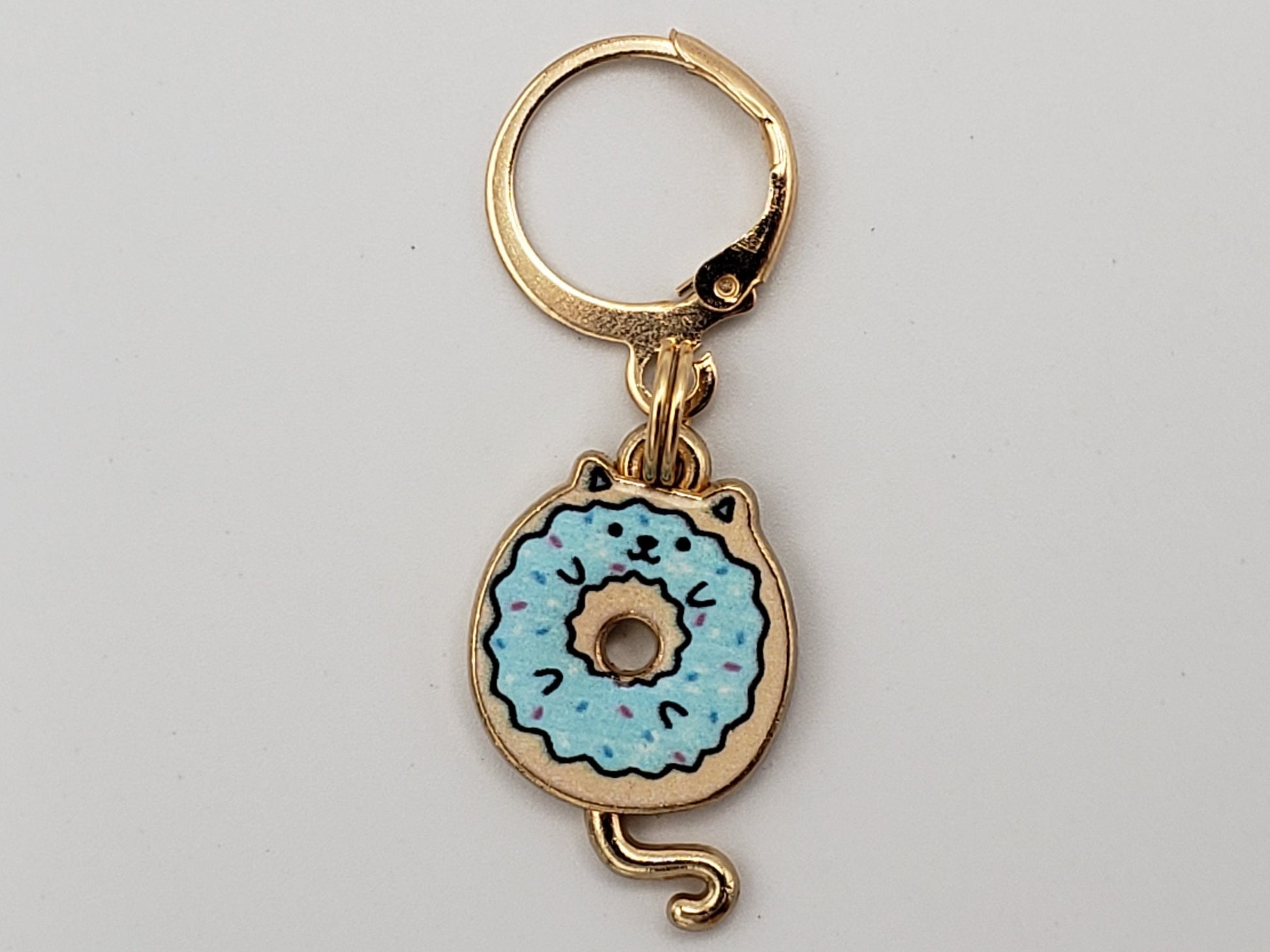 Donut Cat Stitch Markers for Knitting, 3pc | Crochet stitch marker, progress keeper, project bag charms, crochet accessory