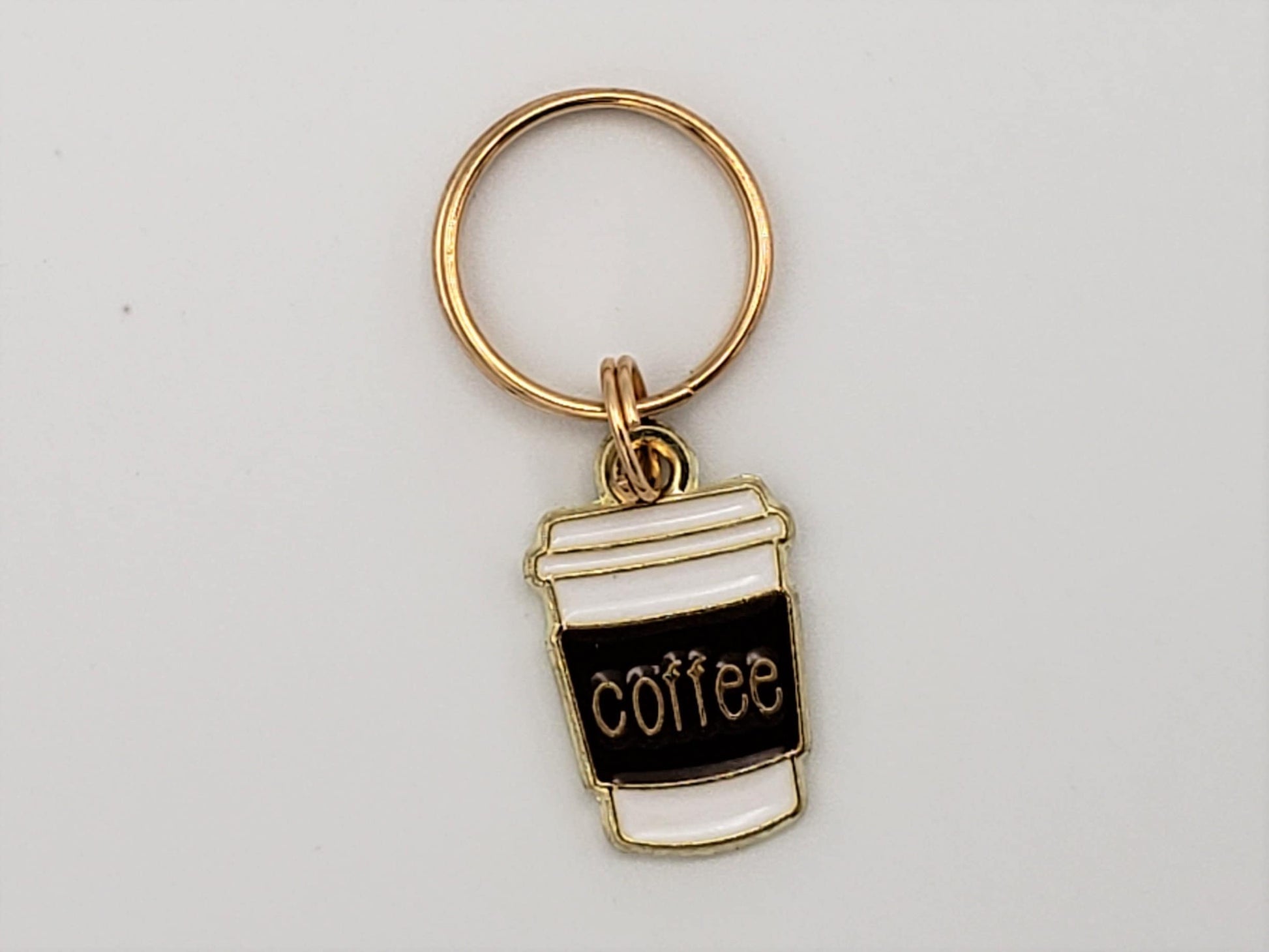 Coffee Cup Stitch Markers for Knitting 3pc | Crochet stitch marker, progress keeper, project bag charm, crochet accessory, knitting marker