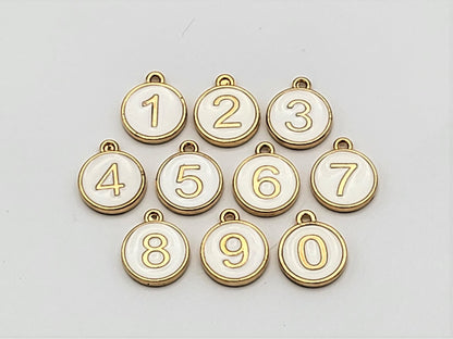 Number Stitch Marker for knitting and crochet, 0-9 Enamel Charms multi-colors | row counter, crochet hook marker, crochet stitch marker