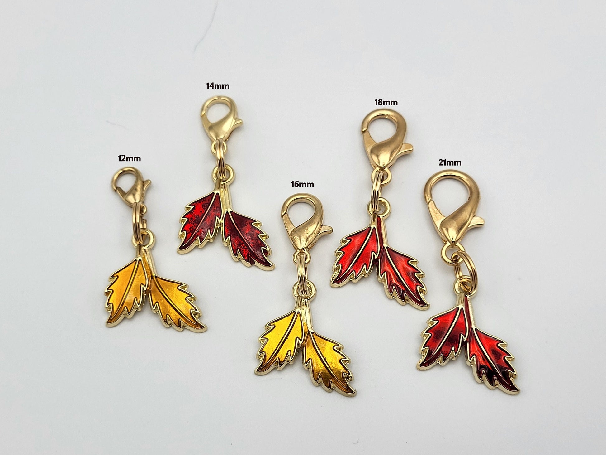Double Fall Leaves Stitch Markers for Knitting, 4pc jewel | Crochet stitch marker, progress keeper, project bag charms, crochet accessories
