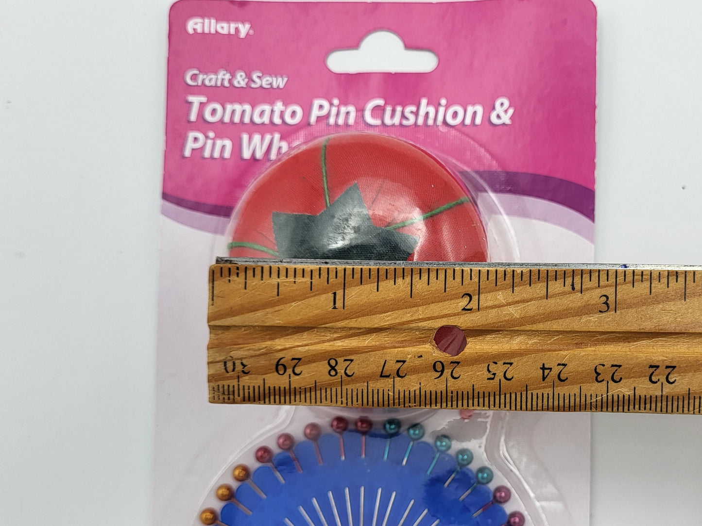 Allary Tomato Pin Cushion and Pin Wheel | Straight pins for quilters to hold fabric and patterns in place