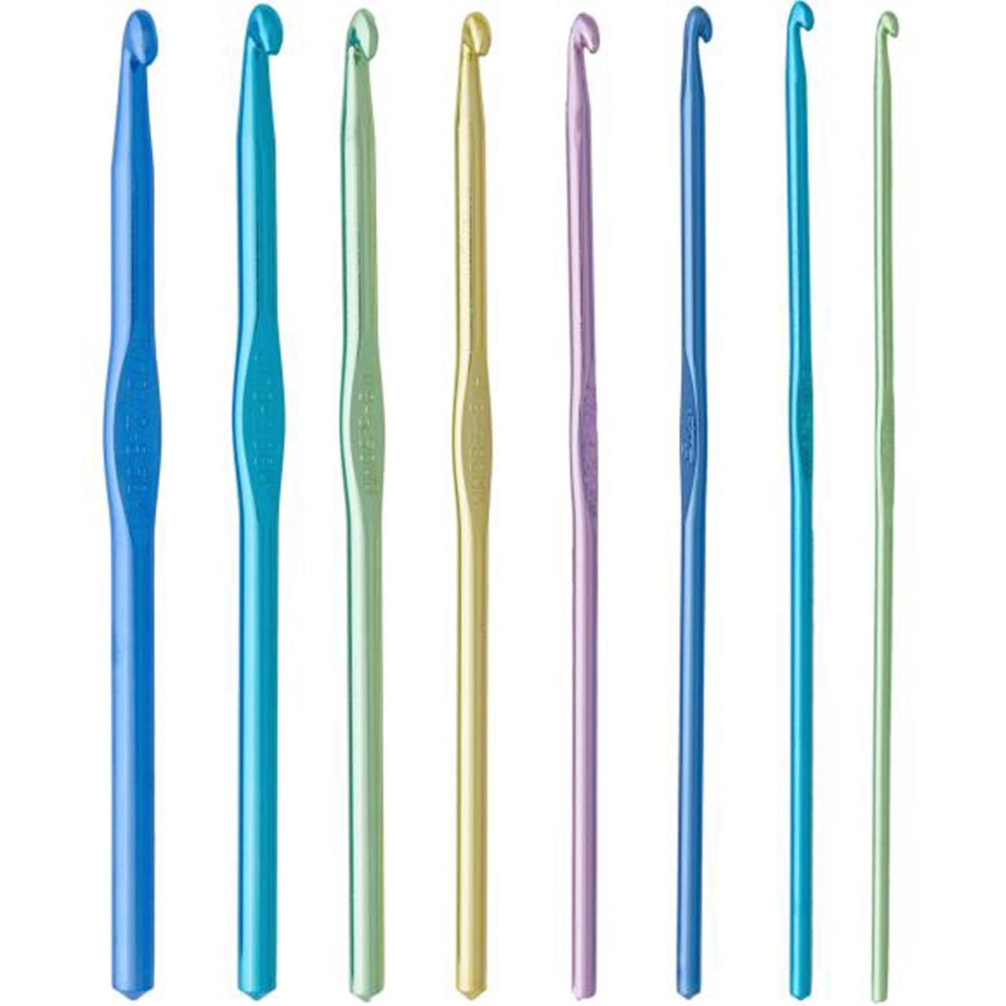 Boye 6" Lightweight Aluminum Crochet Hook Set of 8 and individual hooks | crochet accessories, starter crocheter set