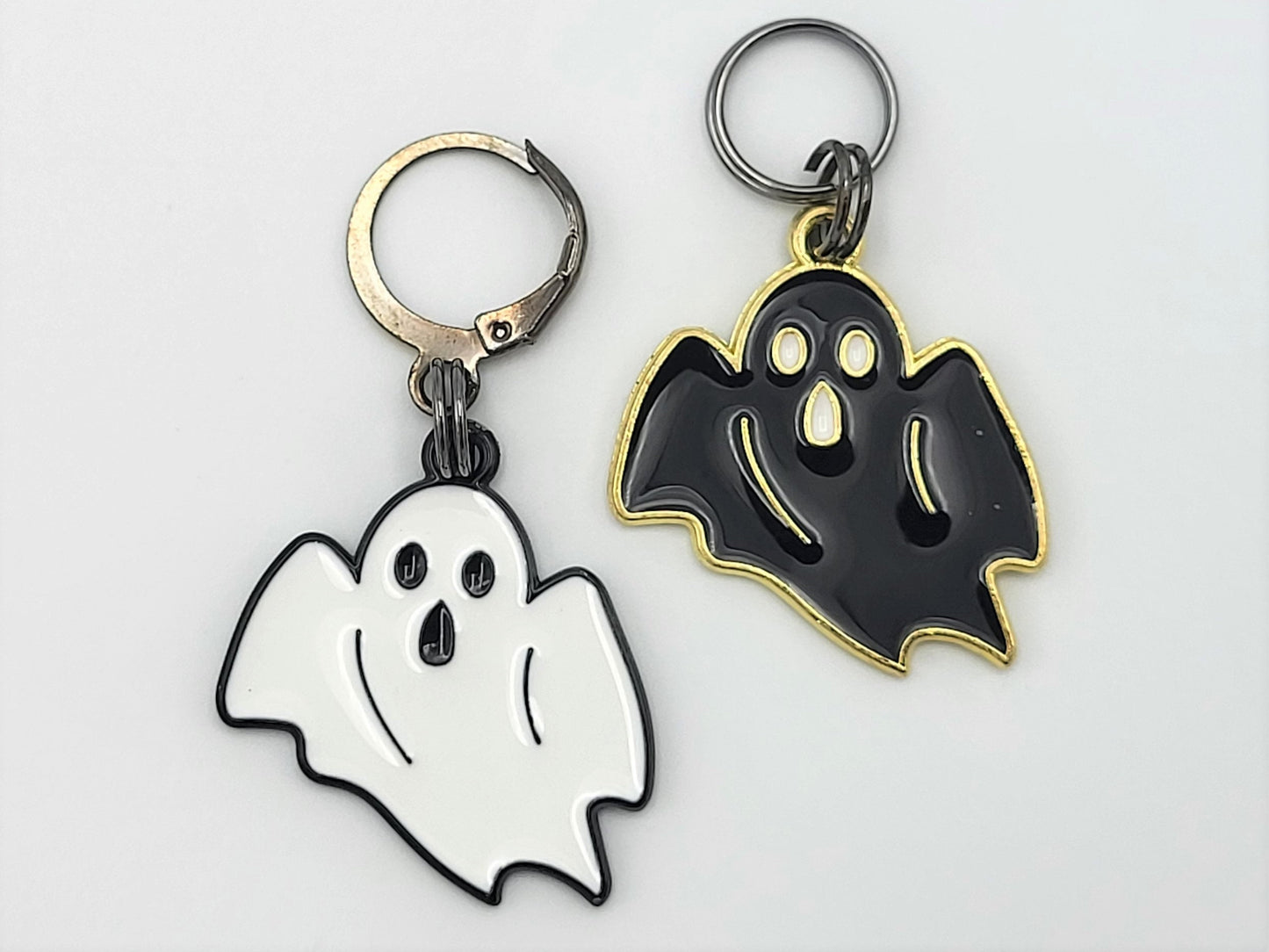 Halloween Ghost Stitch Markers for Knitting 2pc | Crochet stitch marker, progress keeper, project bag charm, crochet accessory