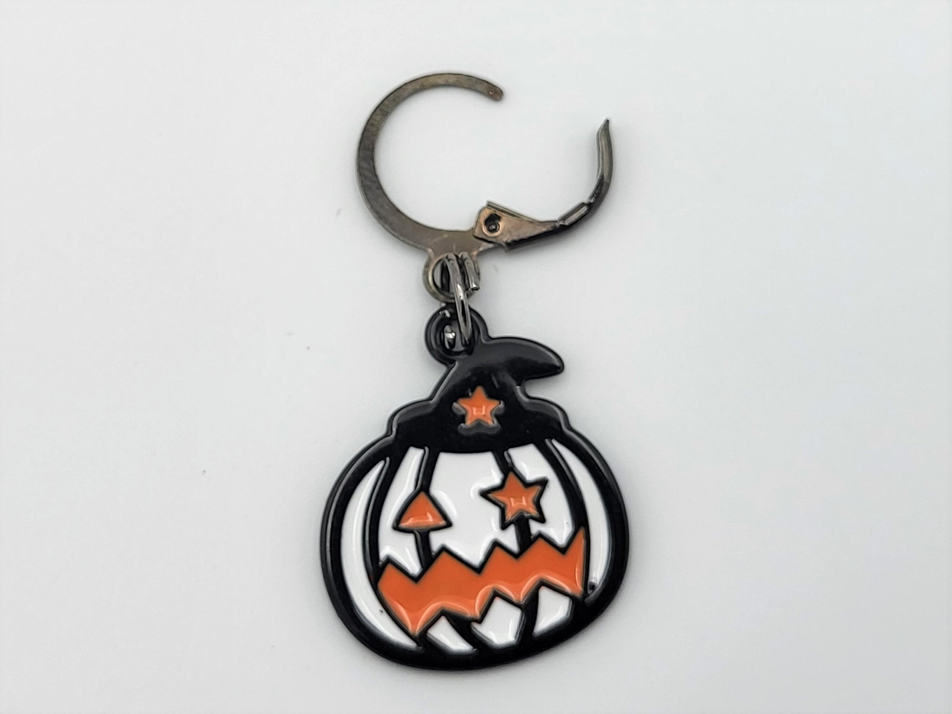 Halloween White Pumpkin Jack O' Lantern Stitch Markers for Knitting 3pc | Crochet stitch marker, project bag charm, crochet accessory
