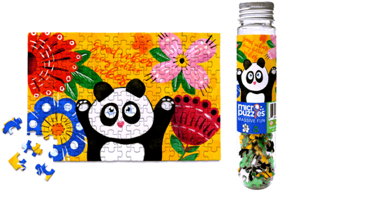 Micro Puzzles - Puzzle Pandas - Good Vibes, small 4x6" jigsaw puzzle, 150 pieces