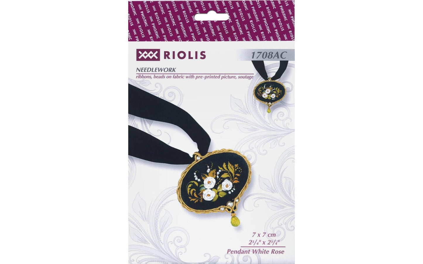 Riolis Needlework Kit Pendant White Rose