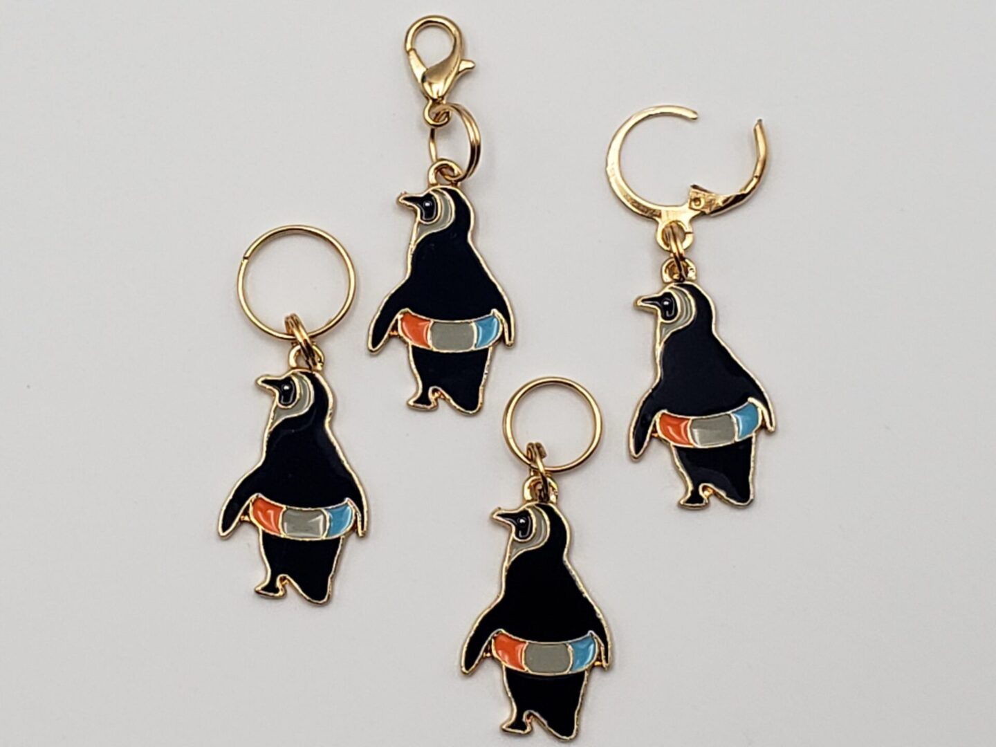 Stitch Markers, 4pc Summer Penguins