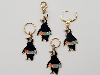 Stitch Markers, 4pc Summer Penguins