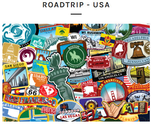 Micro Puzzles - Road Trip USA, small 4x6" jigsaw puzzle, 150 pieces